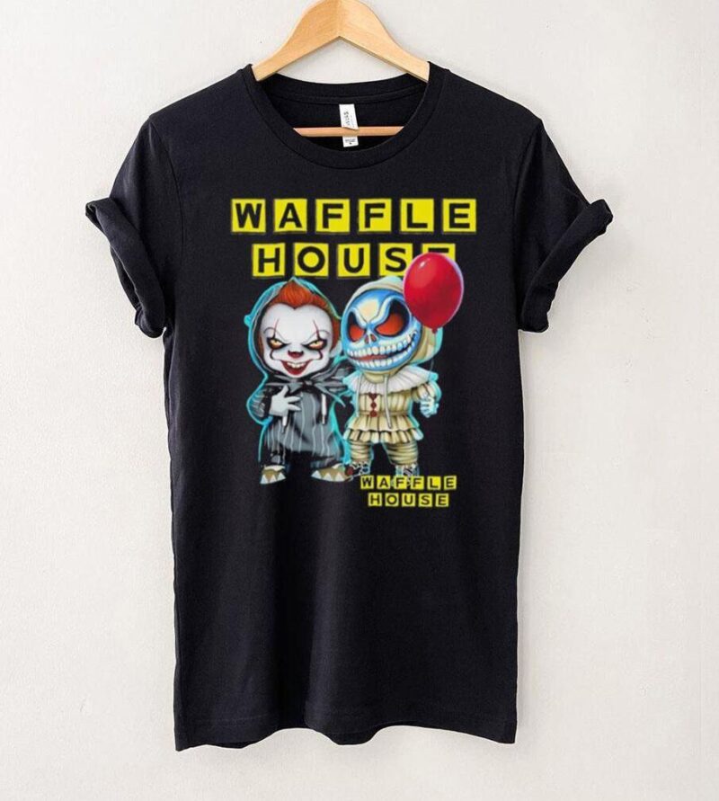 Baby Jack Skellington and Baby Pennywise Waffle House logo 2024 shirt