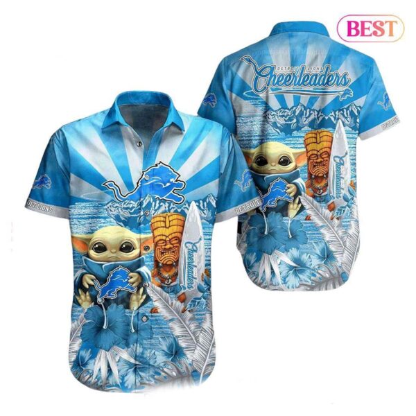 Detroit Lions NFL Baby Yoda Hawaiian Shirt Style Summer Trending For Men Women