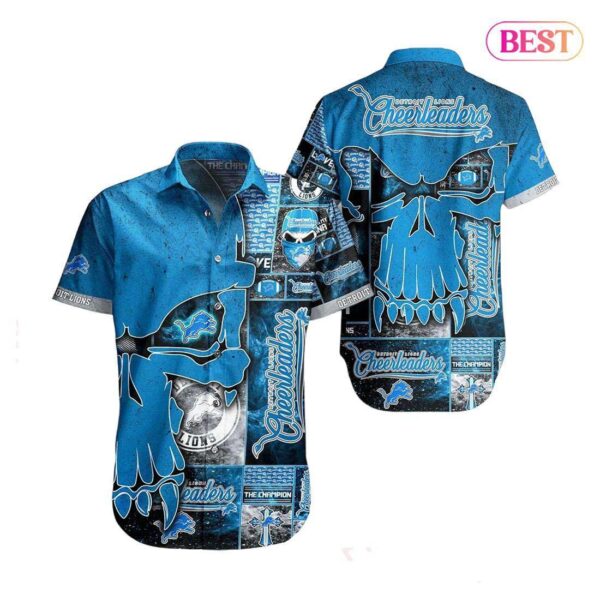 Detroit Lions NFL Hawaiian Shirt Skull Printed 3D New Trend Summer For Fans