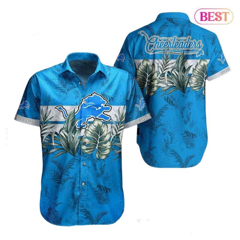 Detroit Lions NFL Hawaiian Shirt Tropical Pattern Graphic Gift For Fan NFL Enthusiast