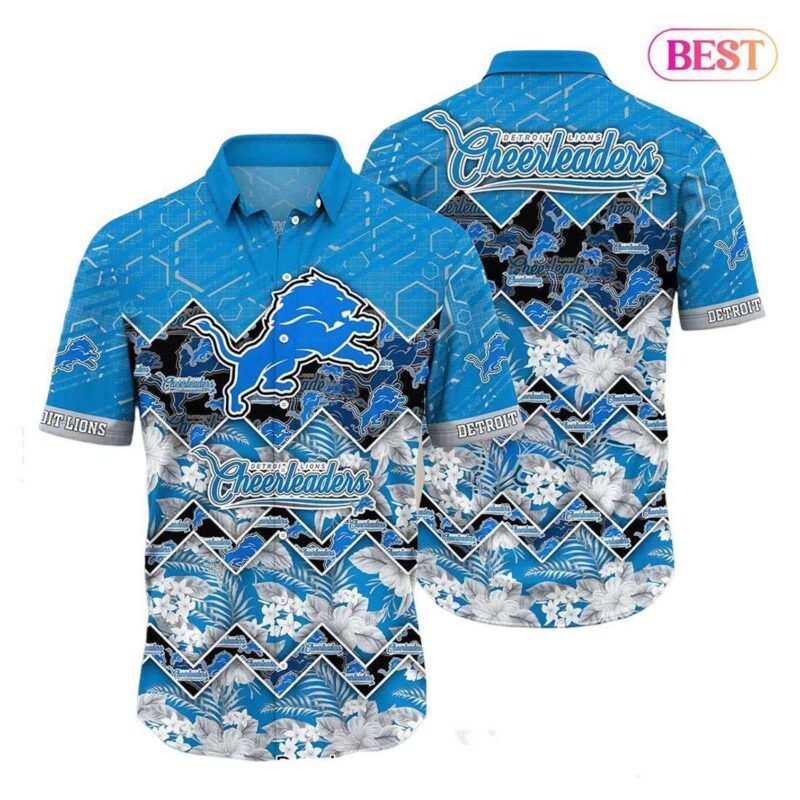 HOT TREND Detroit Lions NFL Hawaiian Shirt Graphic Tropical Pattern 3D Printed Beach Shirt Summer Gift For Fan