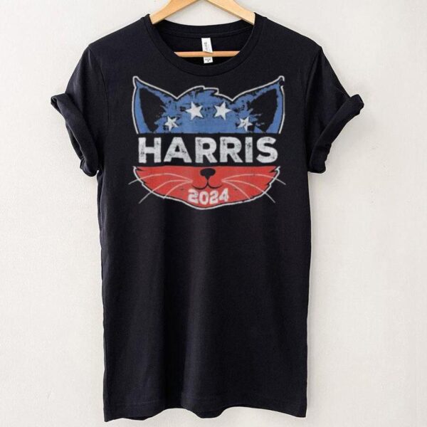 Kamala Harris 2024 Button Cat Face For Cat Lady Kamala Lover T shirt