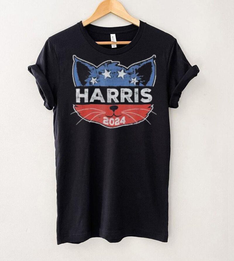 Kamala Harris 2024 Button Cat Face For Cat Lady Kamala Lover T shirt