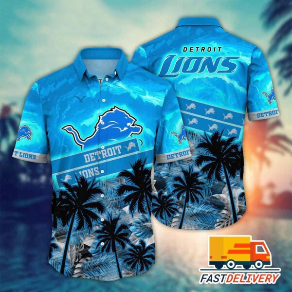 NFL Detroit Lions Hawaiian Shirt Coconut Island Gift For Fans Football Lover