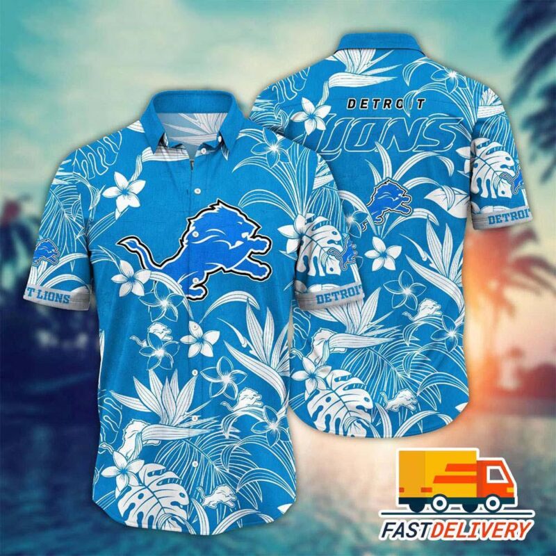 NFL Detroit Lions Hawaiian Shirt Style #5 Gift For Fans Football Lover