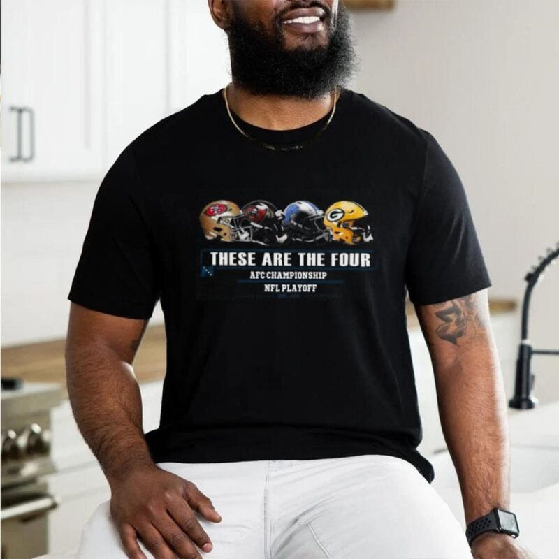 NFL Playoff Season 2023 2024 These Are The Four Head to Head Helmet NFC Championship Two Sides Tee shirt