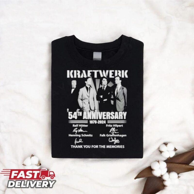 Official Kraftwerk 54th Anniversary 1970 2024 Thank You For The Memories Signature T Shirt