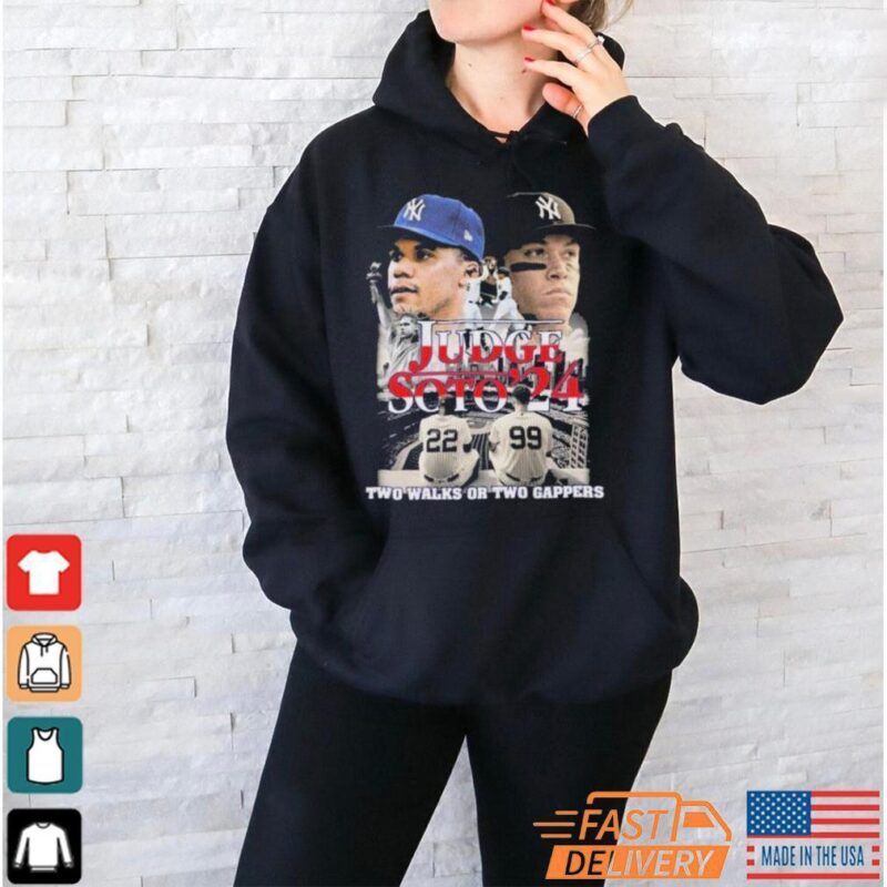 Official New York Yankees Judge – Soto ’24 Two Walks Or Two Gappers Player T Shirt