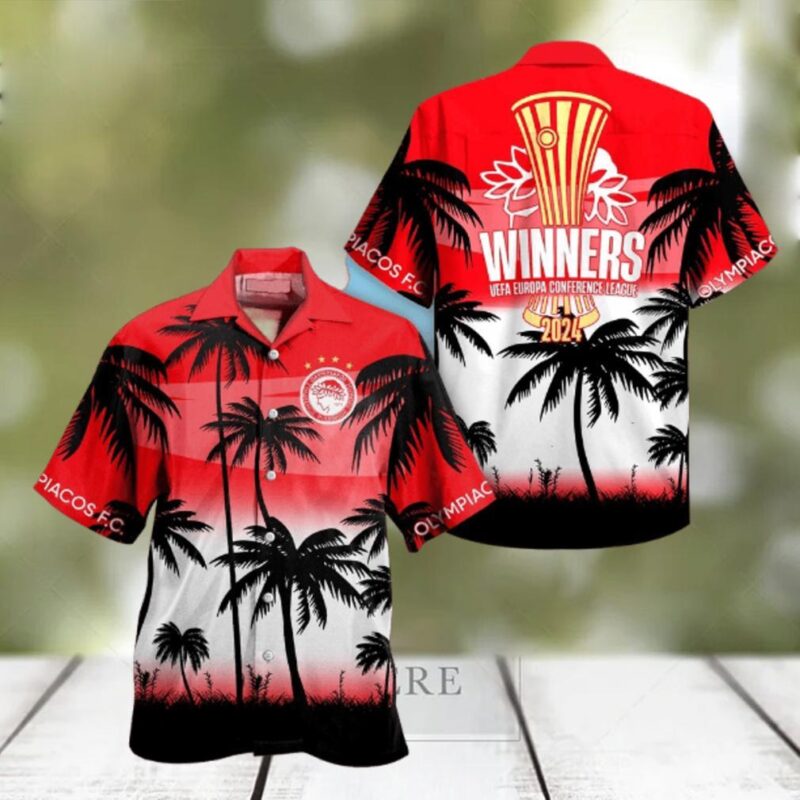 Olympiakos 2024 UEFA Europa Conference League Winners Hawaiian Shirt