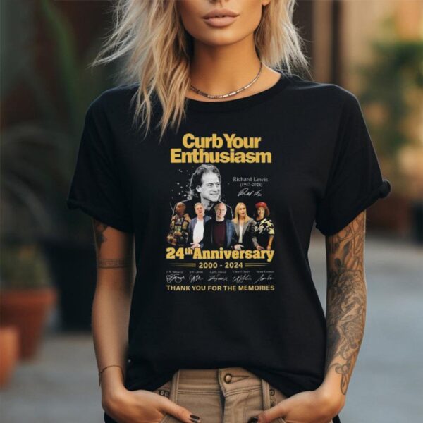 Original Curb Your Enthusiasm 24th Anniversary 2000 2024 Thank You For The Memories Signatures t shirt