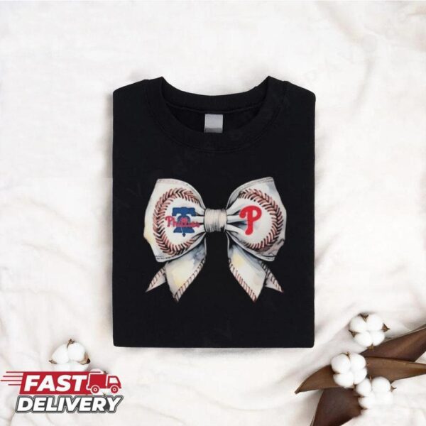 Philadelphia Phillies Bow In Love Baseball Girl 2024 Shirt