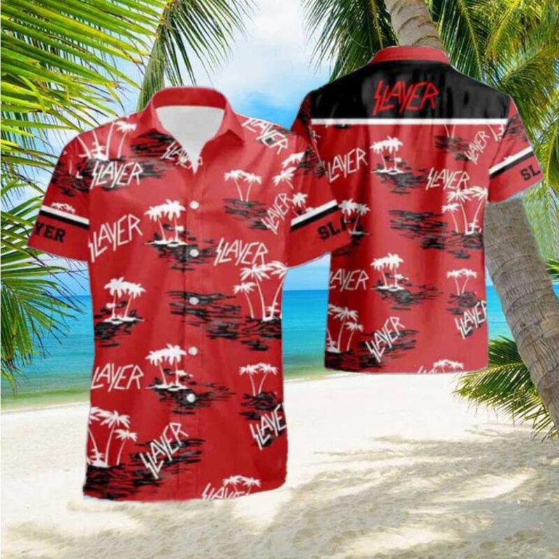 Slayer With Coconut Tree Pattern 2024 Summer Trending Hawaiian Shirt