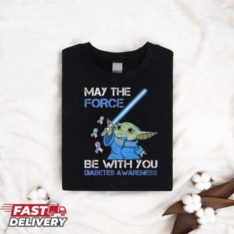 Star Wars Baby Yoda May The Force Be With You Diabetes Awareness shirt