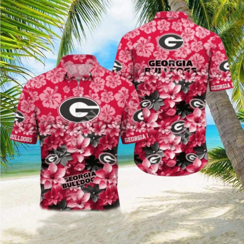 Trending Summer 2024 Georgia Bulldogs NCAA pink Flower Hawaiian Shirt