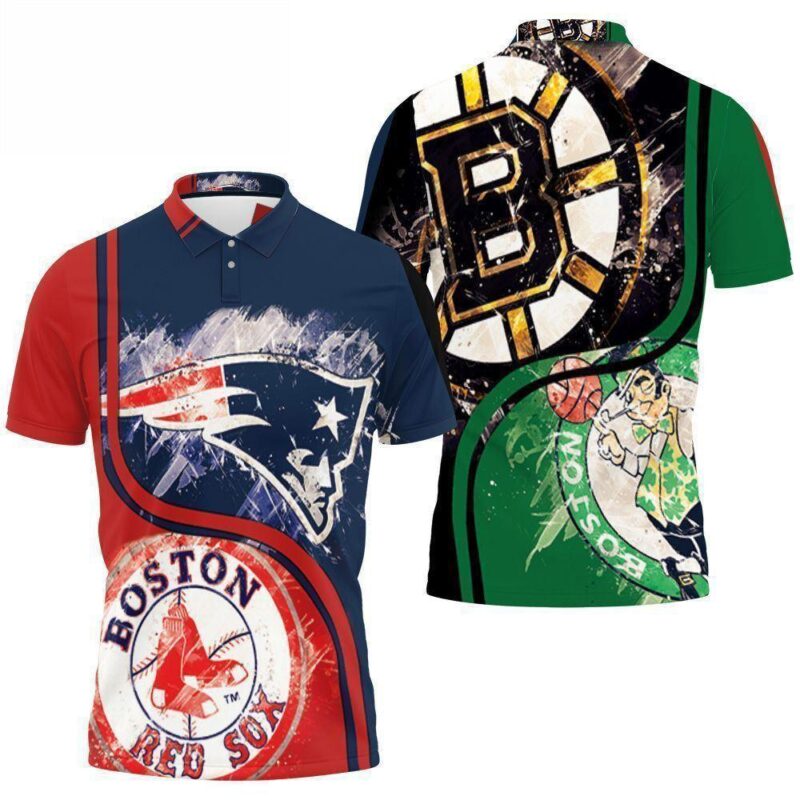 Boston Red Sox New England Patriots Boston Bruins Boston Celtic 3d Jersey Jersey Polo Shirt