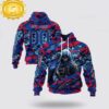 Custom Name And Number NFL Buffalo Bills Skeleton Soldier Halloween 3D Hoodie Shirt