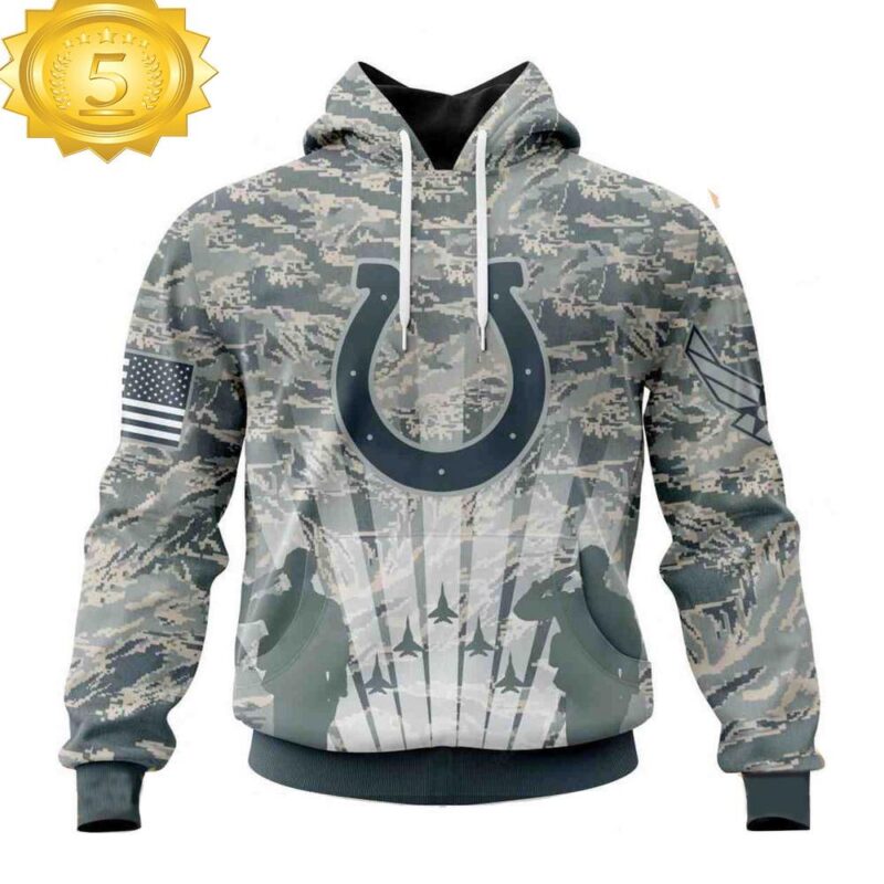 Custom Name And Number NFL Indianapolis Colts Honor US Air Force Veterans 3D Hoodie Shirt