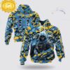 Custom Name And Number NFL Los Angeles Chargers Skeleton Soldier Halloween 3D Hoodie Shirt