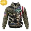 Custom Name And Number NFL New York Jets Veterans Honor The Fallen 3D Hoodie Shirt