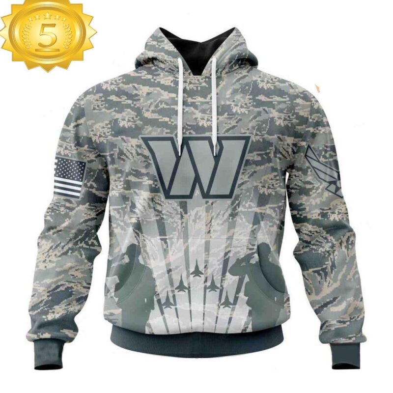 Custom Name And Number NFL Washington Commanders Honor US Air Force Veterans 3D Hoodie Shirt