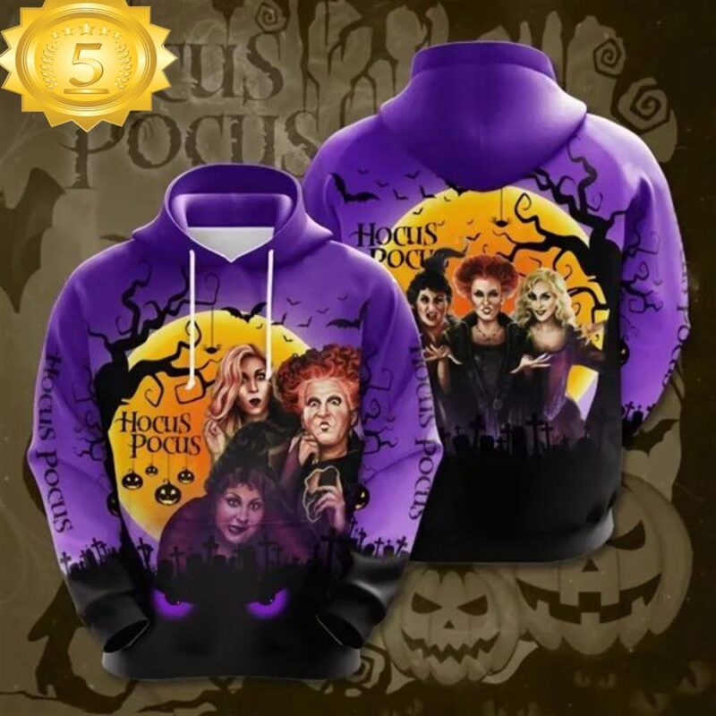 Hocus Pocus Halloween Witches 3D Hoodie