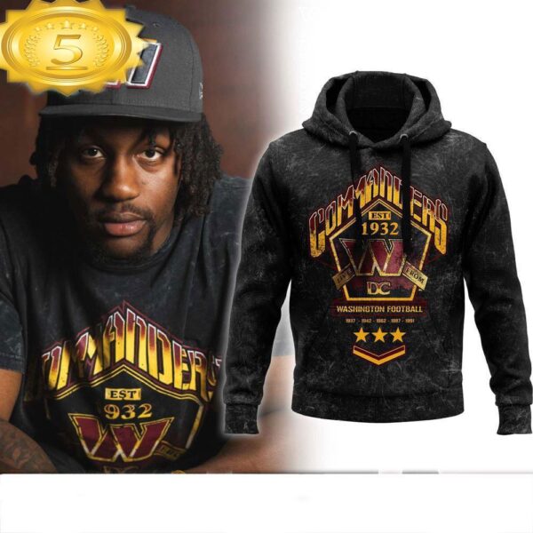 The Wild Collective Black Washington Commanders Band 3d Hoodie