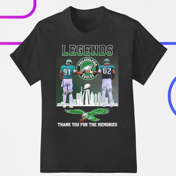 Cox and Kelce Legends thank you for the memories signatures shirt