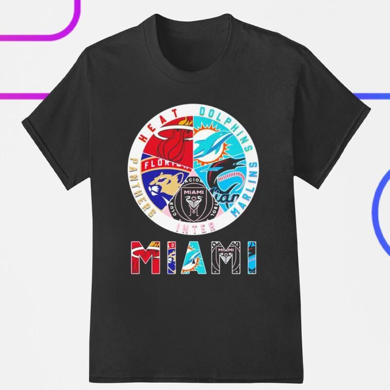 Miami Panthers Heat Dolphins Marlins Inter Logo shirt