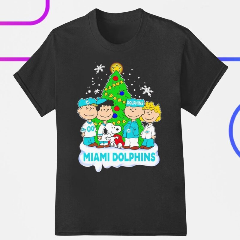 Peanuts Snoopy and Friends Miami Dophins Christmas shirt