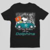 Snoopy and Woodstock Peanuts Just A Girl Who Lover Christmas And Love Miami Dolphins shirt